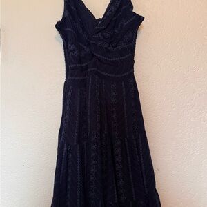 Angie One-Shoulder Navy Lace Evening Dress